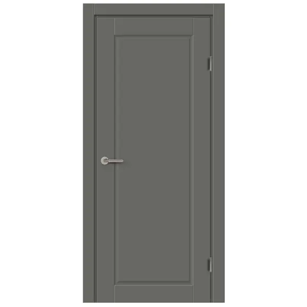 Дверь межкомнатная глухая с замком и петлями в комплекте Пьемонт 60x200 см Hardflex цвет стиппл грей