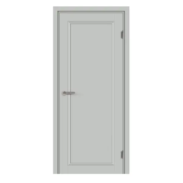 Дверь межкомнатная глухая с замком и петлями в комплекте Лион 60x200 см Hardflex цвет серый жемчуг дверь для шкафа лион 40x225 8x16 см серый глянец