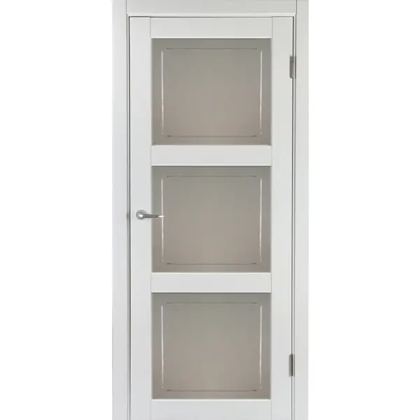 Дверь межкомнатная Адажио остекленная HardFlex ламинация цвет белый 70x200 см (с замком и петлями)