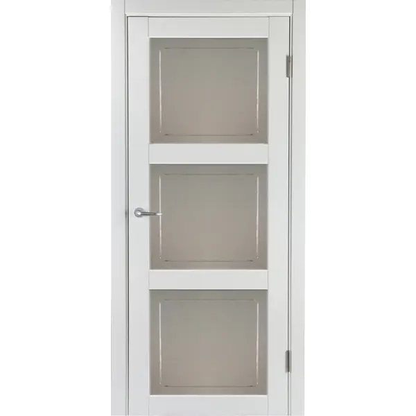 Дверь межкомнатная Адажио остекленная HardFlex ламинация цвет белый 90x200 см (с замком и петлями)