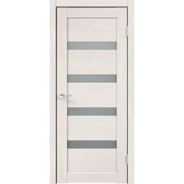Дверь межкомнатная остекленная без замка и петель в комплекте Лайн 2 70x200 см HardFlex цвет дуб тернер белый