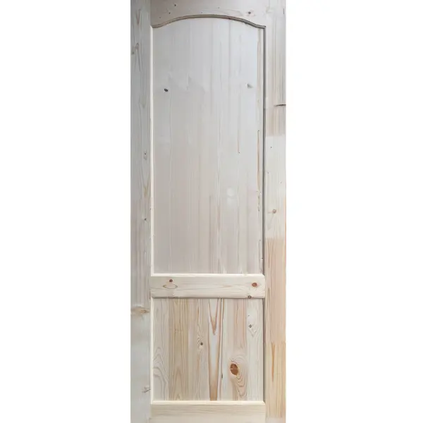 дверь межкомнатная кантри глухая массив дерева натуральный 70x200 см Дверь межкомнатная глухая без замка и петель в комплекте 70x200 см цвет натуральный