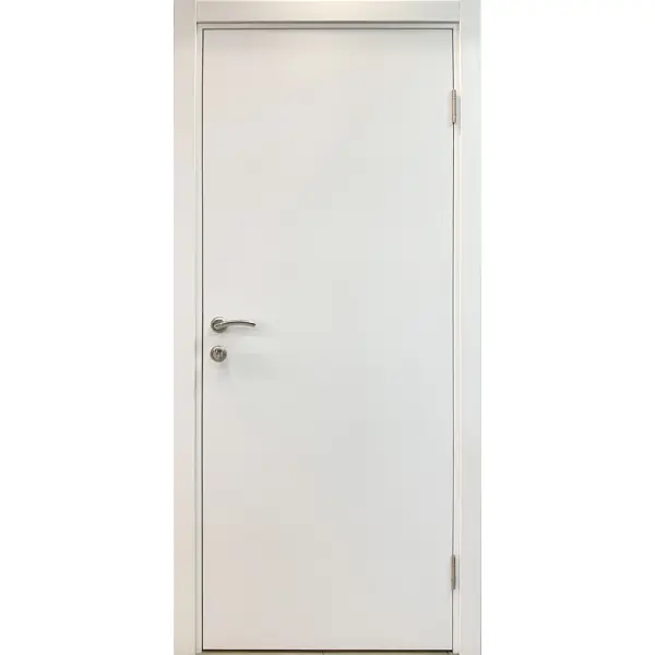 фото Блок дверной капель глухой пвх белый 60х200 см (с замком и петлями) без бренда