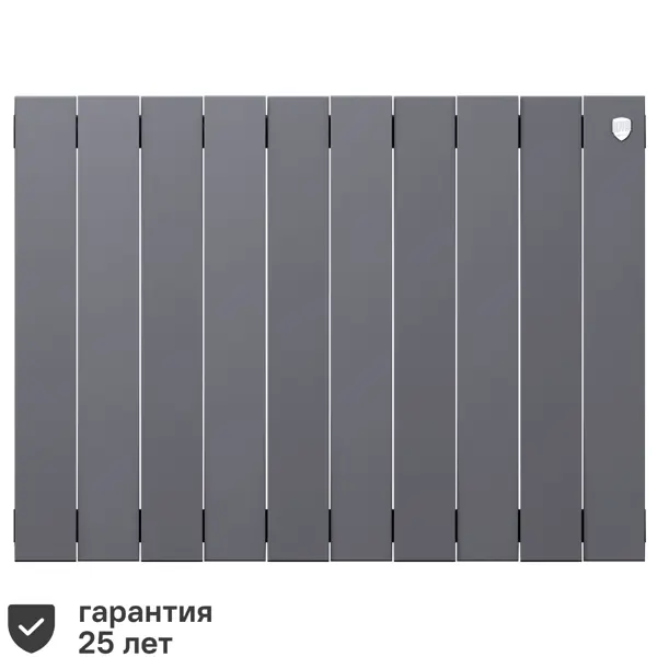 фото Радиатор royal thermo pianoforte 500/100 биметалл 10 секций боковое подключение цвет серый