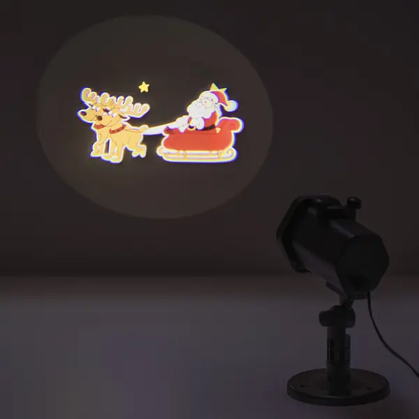 Проектор светодиодный уличный Gauss Holiday Дед Мороз 6 Вт IP44, анимированные картинки светодиодный проектор эра