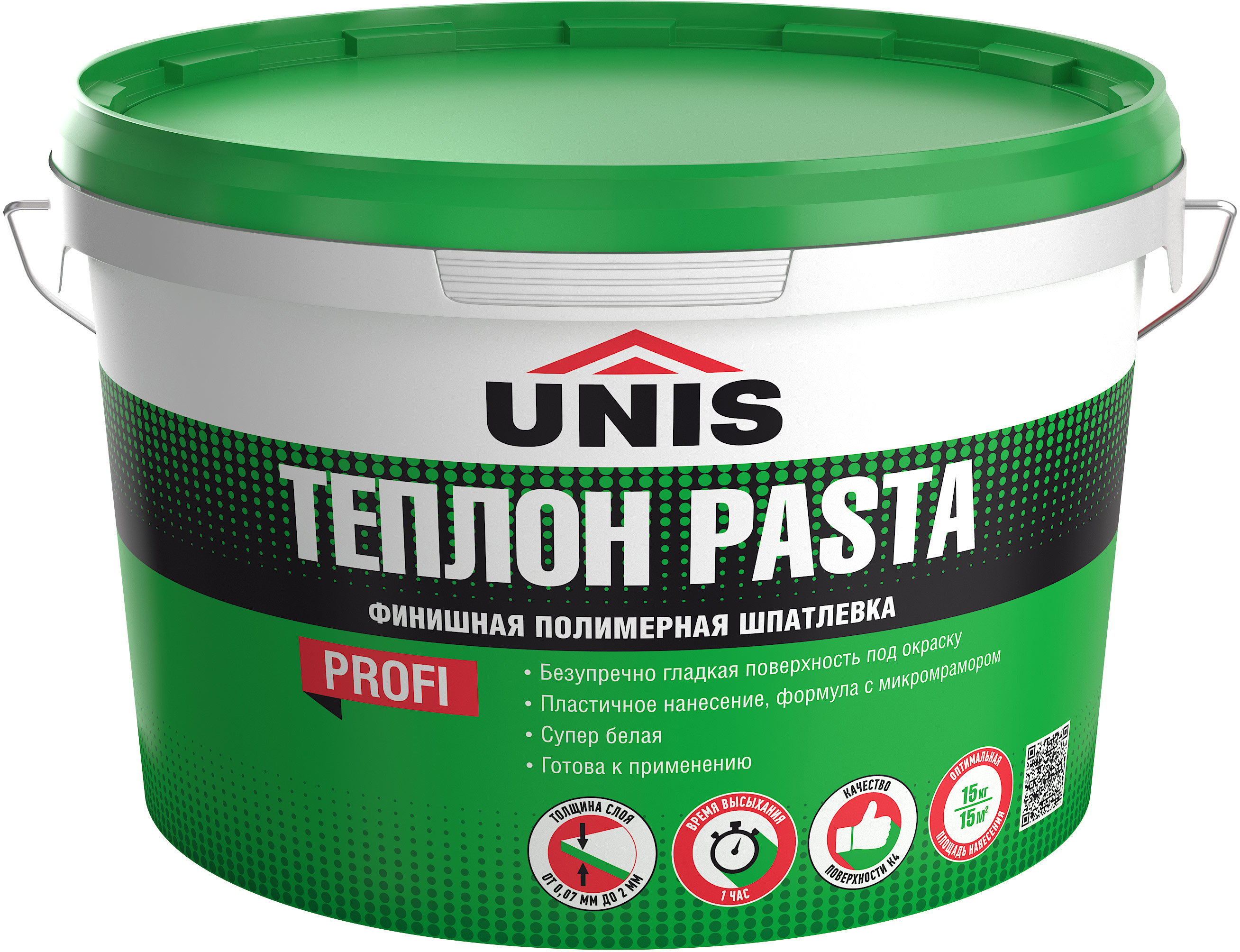 Шпатлевка полимерная финишная Unis Теплон Pasta 15 кг по цене 1140 ₽/шт .