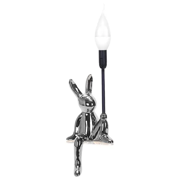 фото Настольная лампа декоративная моби заяц под лампу цвет хром rexant