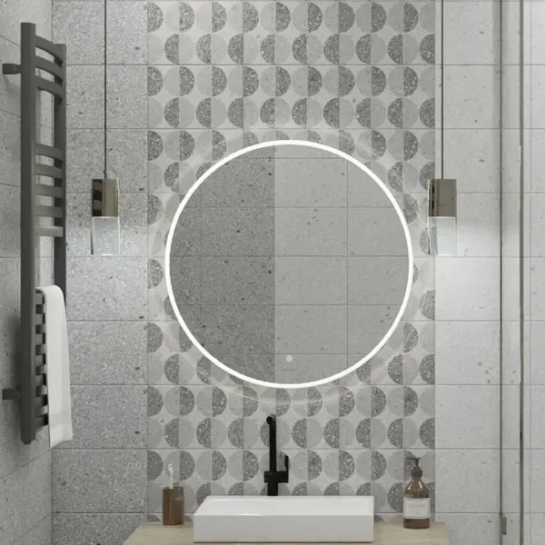 Плитка настенная Axima Руан 20x30 см 1.44 м² матовая цвет серый терраццо с орнаментом кардиган удлиненный с графичным орнаментом