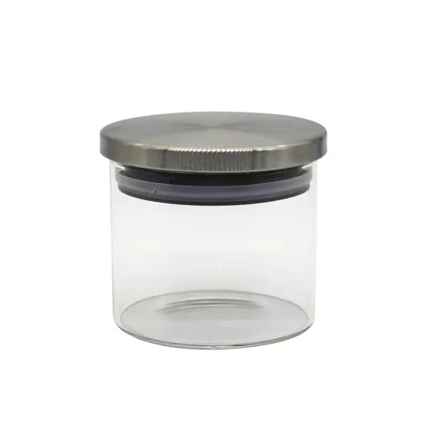 Банка Delinia 0.4 л стекло/сталь цвет прозрачный стол кухонный delinia версаль 90x90 см круг стекло белый