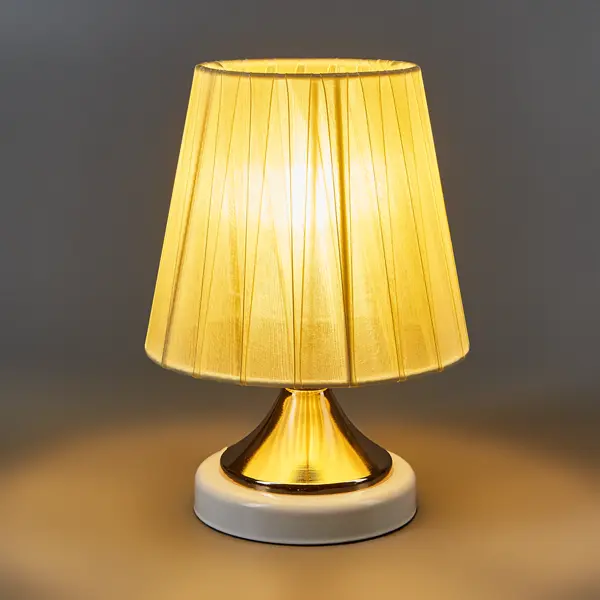Настольная лампа Пассат, цвет белый/золото настольная лампа мармор e14 40вт белый золотой 23х23х35 см