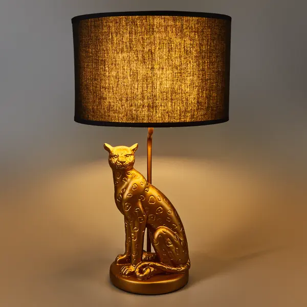 фото Настольная лампа rexant леопард цвет золотой