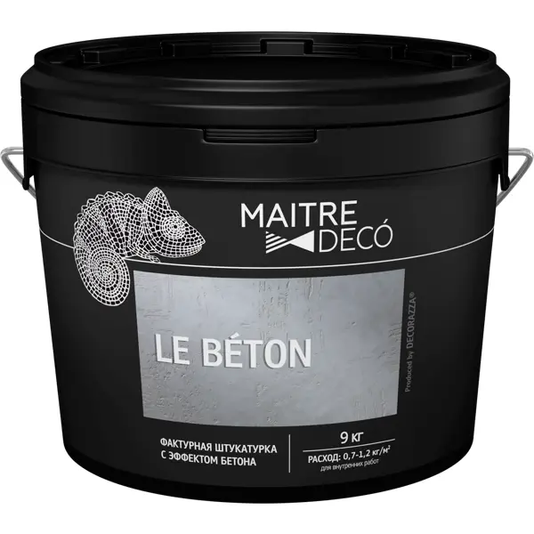 Фактурная штукатурка Maitre Deco «Le Beton» эффект бетона 9 кг фактурная штукатурка maitre deco romain эффект мраморного травертина 14 кг