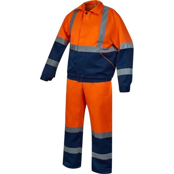 Костюм рабочий Дорожник цвет оранжевый размер 52-54 рост 182-188 см куртка рабочая сигнальная delta plus phve2 оранжевый размер xl рост 180 188 см