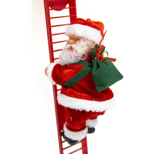 Фигурка Дед Мороз на лестнице 30 см, красный, AZ2023-260