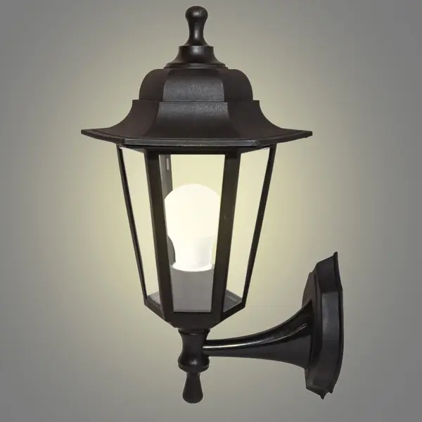 фото Настенный светильник уличный 6 граней цвет чёрный apeyron