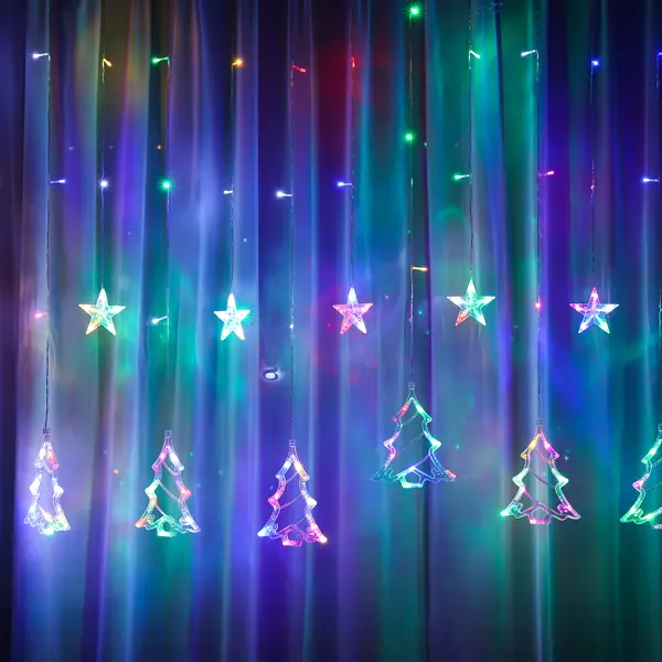 Электрогирлянда Auralight Зимний лес 3x1 м 120 ламп разноцветный цвет света 8 режимов работы зимний танец раскраска с наклейками