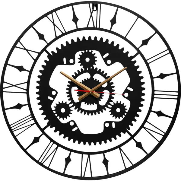 Часы настенные Dream River Шестеренки GHC23412 круглые металл цвет черный бесшумные ø60 круглые настенные бесшумные часы apeyron