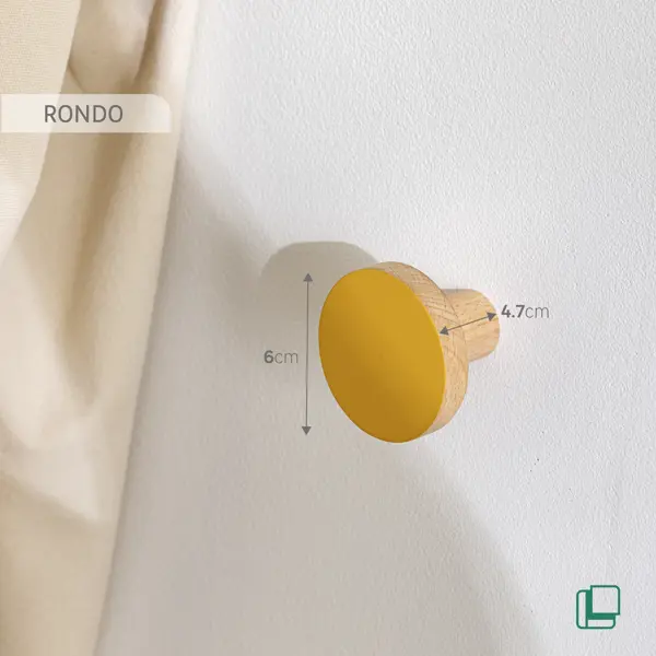 фото Вешалка настенная rondo 1 крючок 6x6x4.7 см цвет желтый spaceo