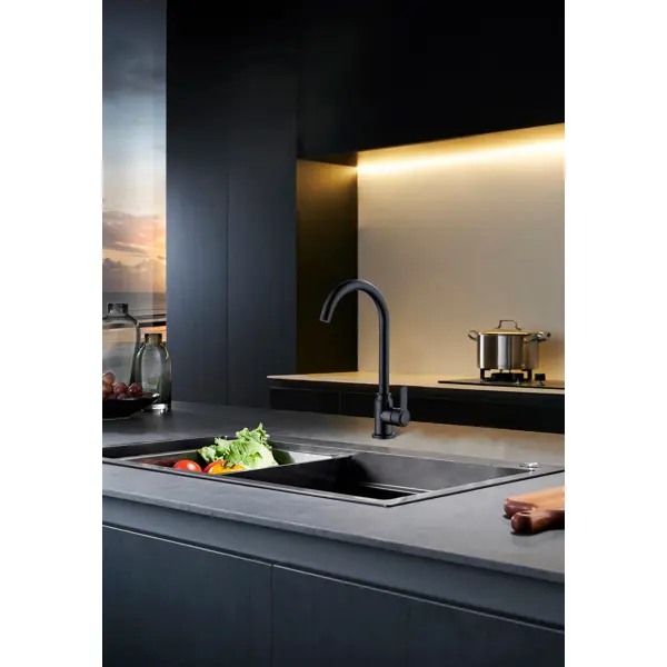 фото Смеситель кухонный vidage vfr8631 bl высота 35 см цвет черный