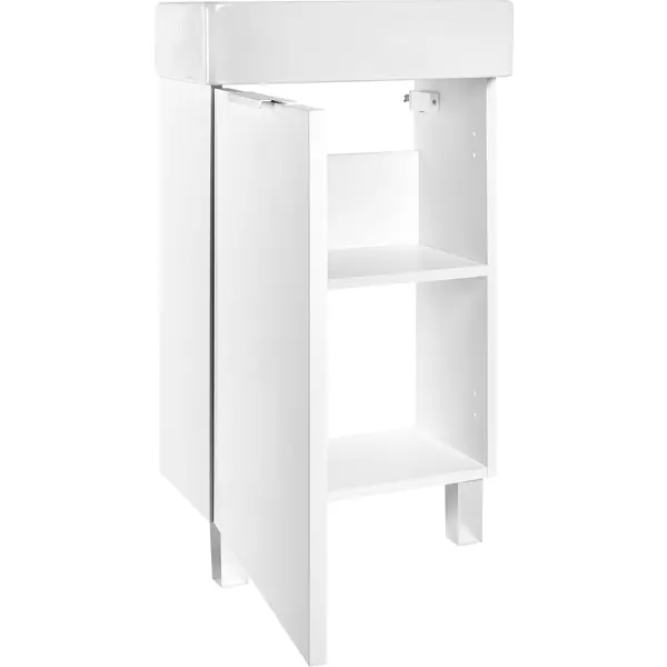 фото Комплект мебели для ванной 3 в 1 смарт 42 см глянцевый цвет белый без бренда