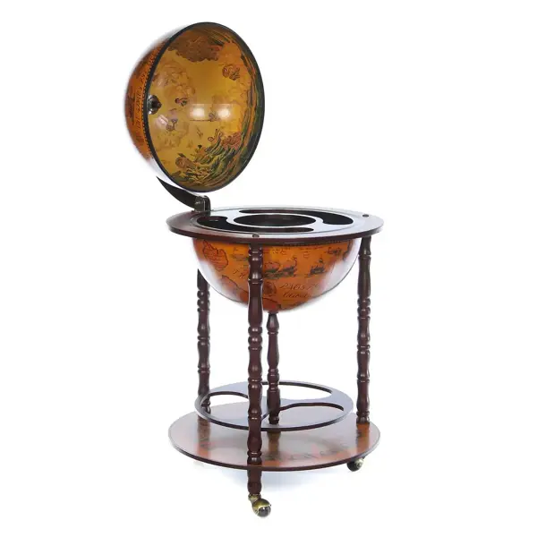 Напольный глобус-бар – недорогой предмет декора для гостиной