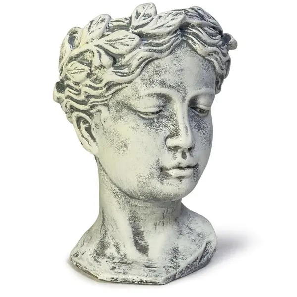 Фигура садовая Вазон голова камень 21x15x16 см цвет серый фигура с кашпо девушка лежа бронза 1 7 л 42х36см