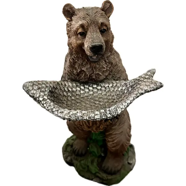 Фигура садовая Медведь рыбак камень 44x26x25 см цвет коричневый листовая панель мдф камень коричневый 2440x1220x6 мм 2 98 м2