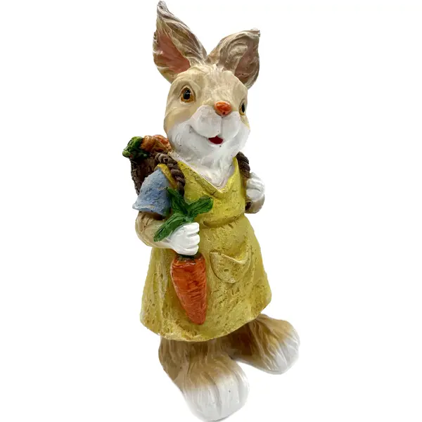 Фигура садовая Зайчиха с морковкой камень 36x16x17 см фигура садовая кошка сидит тпк полиформ