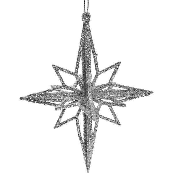 Новогоднее украшение Ромб 20x15 см цвет серебро новогоднее украшение колокольчик ажурный 9x8 см серебро