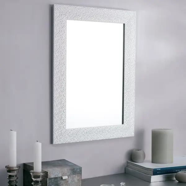 Зеркало в раме «Мозаика» 50х70 см цвет белый стеклянная мозаика ezarri
