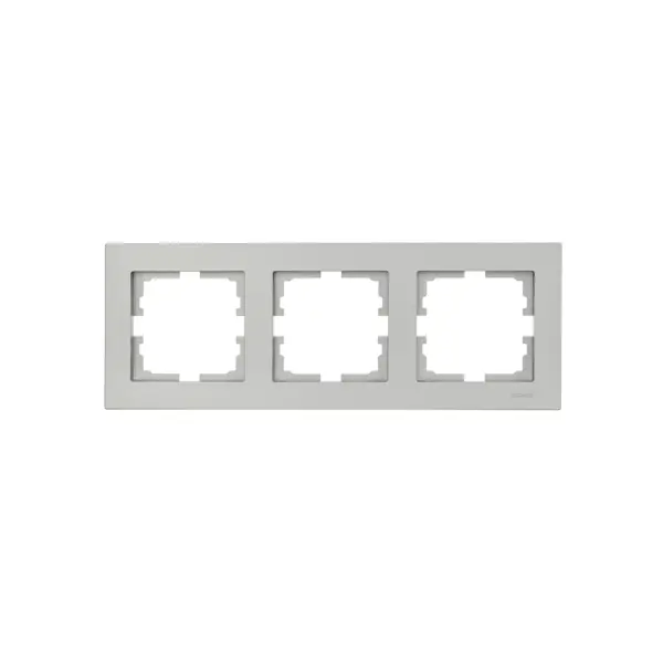Рамка для розеток и выключателей Lezard Vesna 742-3500-148 3 поста цвет платина рамка для розеток и выключателей lezard vesna 3 поста вертикальная белый