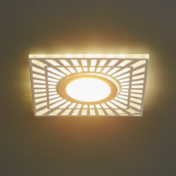 фото Светильник точечный встраиваемый gauss backlight bl128 квадратный с led-подсветкой под отверстие 65 мм, 1.5 м², цвет белый
