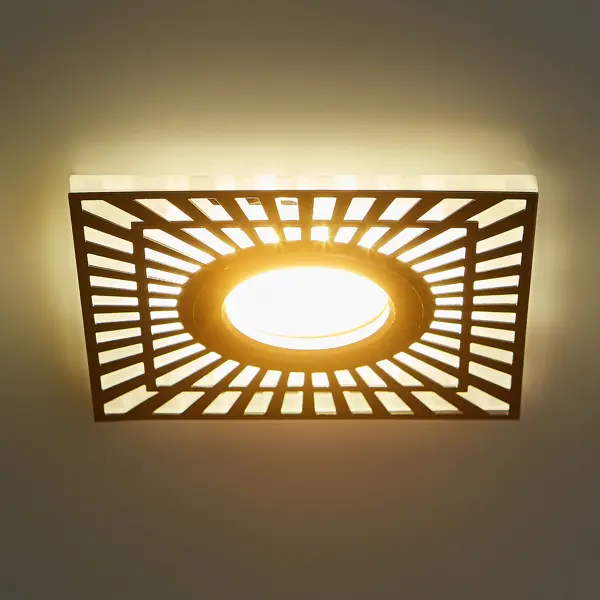 фото Светильник встраиваемый квадратный gauss backlight bl126 с led-подсветкой под отверстие 65 мм, 1.5 м², цвет чёрный