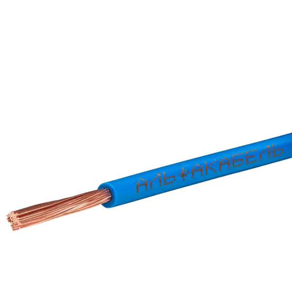 Провод Альфакабель ПУГВ 1x4 мм на отрез ГОСТ цвет синий кабель пув 1x2 5 мм на отрез гост синий