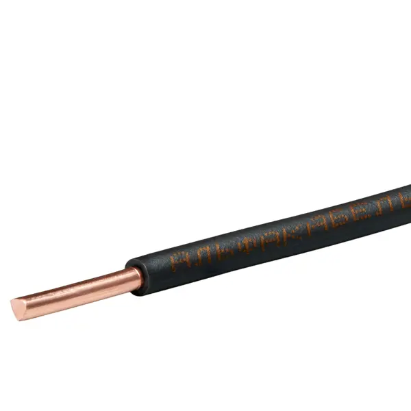 Кабель Альфакабель ПУВ 1x4 на отрез ГОСТ цвет черный греющий кабель для обогрева труб xlayder pipe ehl 16ст 4 саморегулирующийся 4 м 64 вт