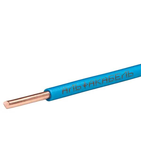 Кабель Альфакабель ПУВ 1x6 мм на отрез ГОСТ цвет синий изоляция для труб k flex compact ø18 6 мм 1 м полиэтилен синий