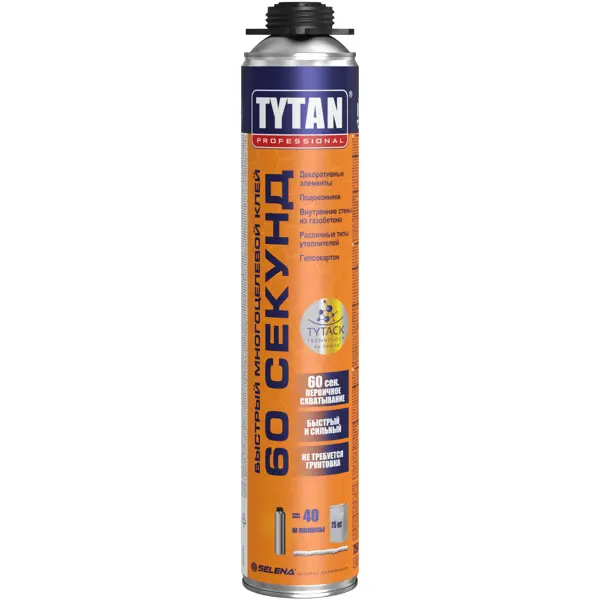 Клей-пена Tytan 60 секунд 750 мл клей пена polynor 60 секунд экспресс ремонт 650 мл