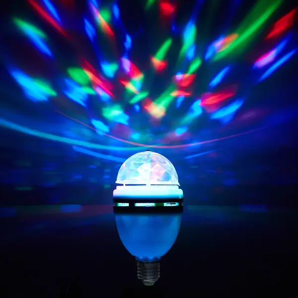 Лампа светодиодная Volpe Disco E27 3 Вт свет RGB проектор брелок маша и медведь свет красный