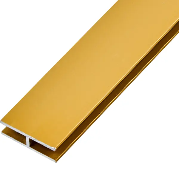 H-профиль 25x8x1.5x1000 мм, алюминий, цвет золотой п профиль 15x15x1 5x1000 мм алюминий