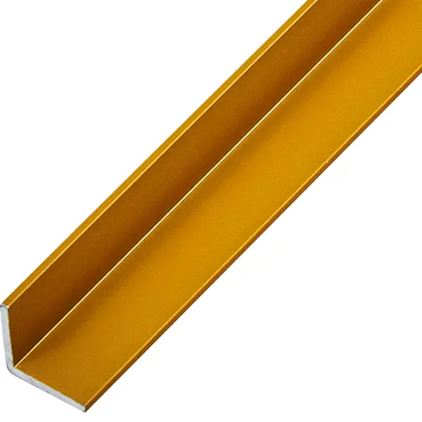L-профиль с равными сторонами 10x10x1x1000 мм, алюминий, цвет золотой l профиль с равными сторонами 30x30x1 2x2700 мм алюминий золотой
