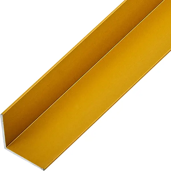 L-профиль с равными сторонами 15x15x1x1000 мм, алюминий, цвет золотой h профиль 18x13x1 5x1000 мм алюминий золотой