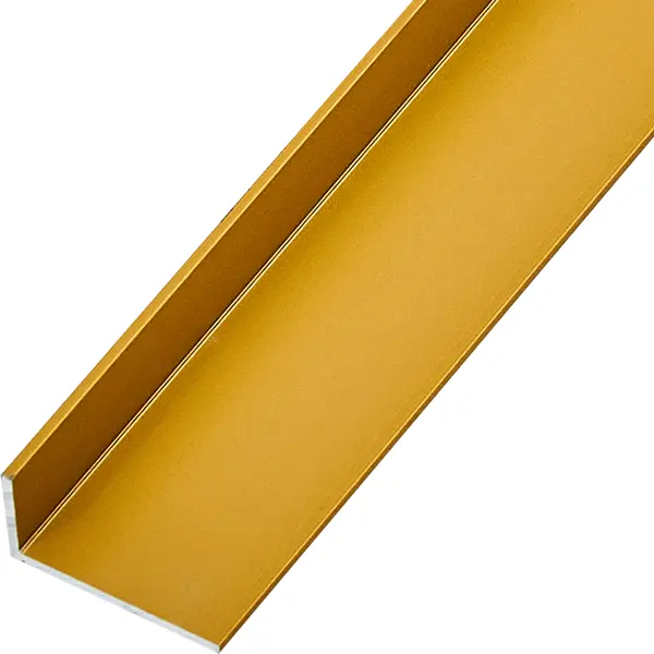 L-профиль с неравными сторонами 20x10x1.2x1000 мм, алюминий, цвет золотой