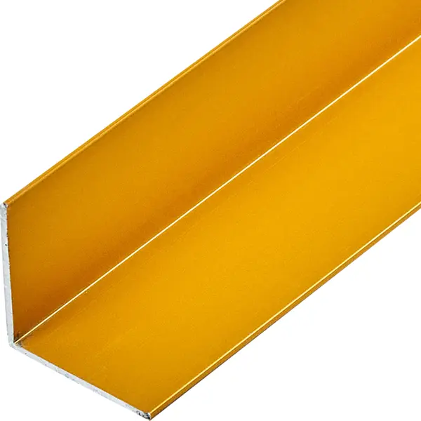 L-профиль с равными сторонами 30x30x1.2x1000 мм, алюминий, цвет золотой п профиль 10x10x1 2x1000 мм алюминий