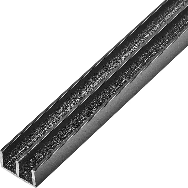 Ш-профиль 15.6x8.8x1.2x1000 мм, алюминий, цвет черный лоток вертикальный для бумаг brauberg germanium 250х72х315 мм металлический черный 231948