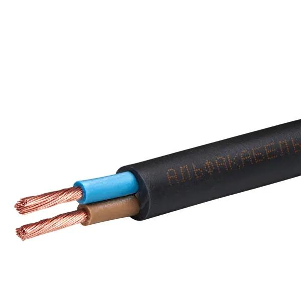 Провод Альфакабель ПВС 2x1.5 мм 20 м ГОСТ цвет черный муфта для монтажа герметичного ввода греющего кабеля climatiq fitting 3 4 1