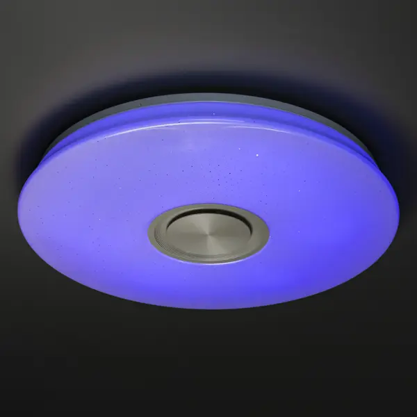 фото Светильник настенно-потолочный светодиодный диммируемый ritter dance bs с д/у+bluetooth 72вт 25м² 2700к-6500к+rgb цвет белый