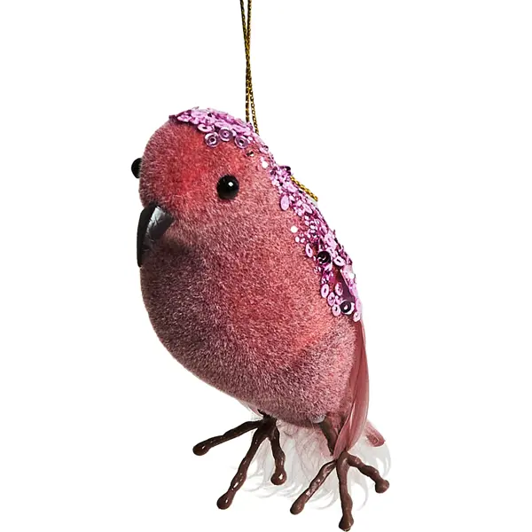 Елочная игрушка Птица 11x5 цвет розовый елочная фигура neon night