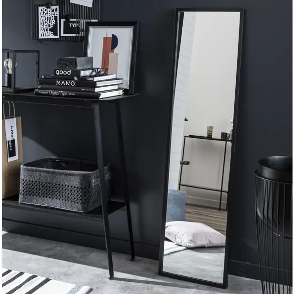 Зеркало декоративное Inspire Milo прямоугольное 30x120 см цвет чёрный 1pc 3d diy настенные часы домашние современные украшения хрустальное зеркало наклейка для гостиной декор