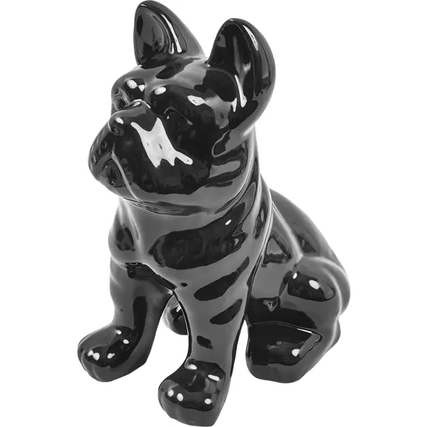 Декоративная собака Бульдог керамика черная 23x18x12 см декоративная фигура собака керамика серебристая 19x7 5x18 5 см