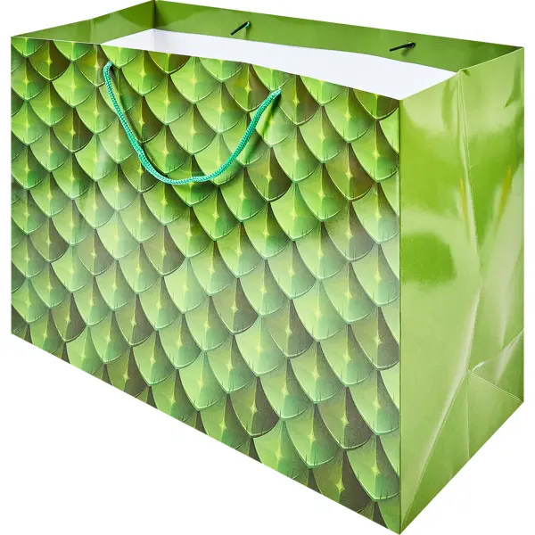 Пакет подарочный «Чешуя» 40x35 см цвет зеленый пакет подарочный чешуя 40x35 см цвет красный